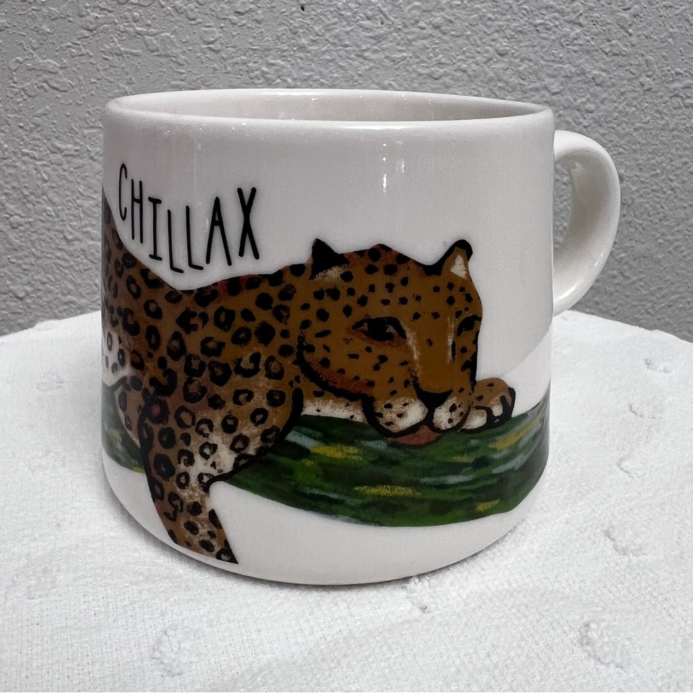 Opalhouse Chillax Leopard Mug - White and Brown